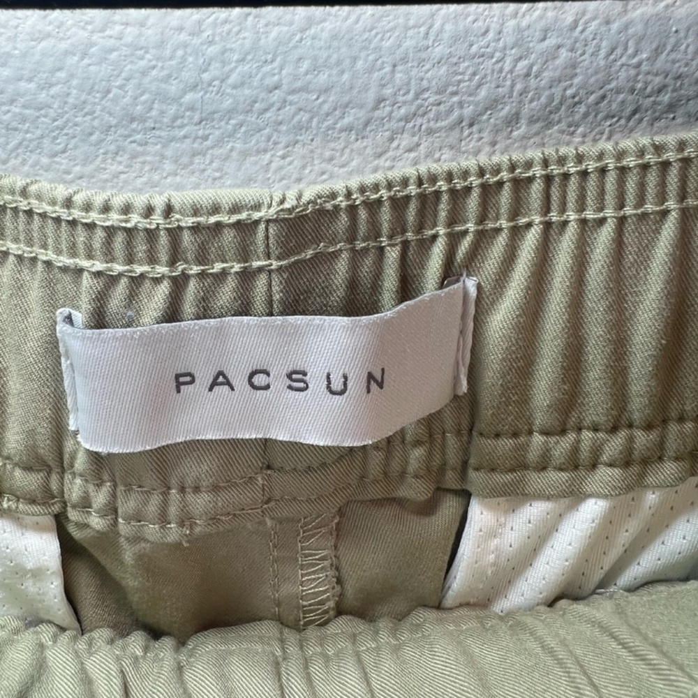 Pacsun Performance Athletic Slim Cargo Pants Tan Pull On Tapered Hiking Mens XL - Picture 13 of 15